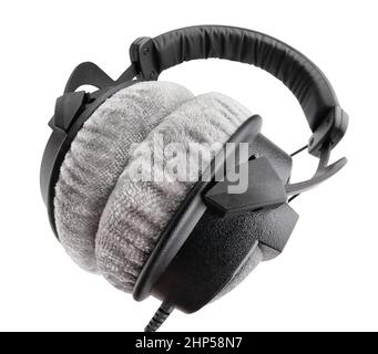 headphones path isolated on white Stock Photo