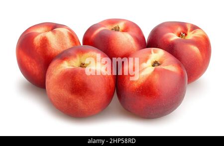 nectarine path isolated on white Stock Photo