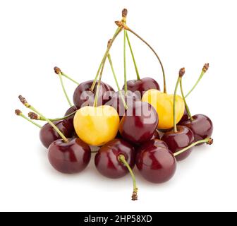 cherry mix path isolated on white Stock Photo