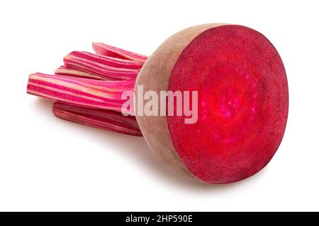 sliced beetroot path isolated on white Stock Photo