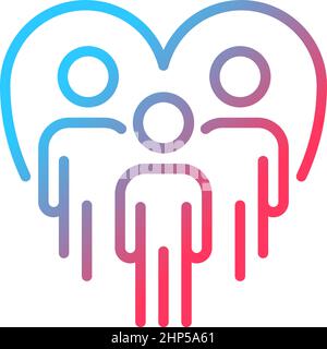 Community work gradient linear vector icon Stock Vector