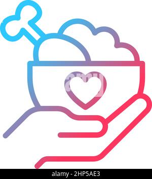 Food donation gradient linear vector icon Stock Vector