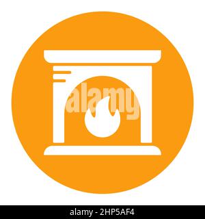 Fireplace vector icon. Winter sign Stock Vector