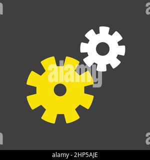 Gear vector icon isolated on the white Stock Vector