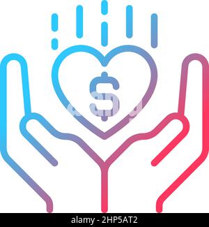 Philanthropy gradient linear vector icon Stock Vector
