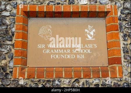 Marlow, Buckinghamshire, UK. 17th February, 2022. School children at Sir William Borlase's Grammar School are breaking up for half term at the end of this week. Credit: Maureen McLean/Alamy Stock Photo