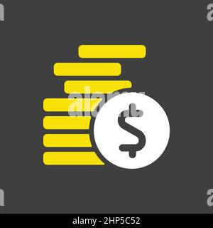 Coins stack vector icon vector. Finances sign Stock Vector