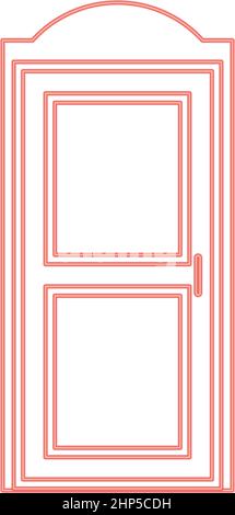 Neon bio toilet red color vector illustration flat style image Stock Vector