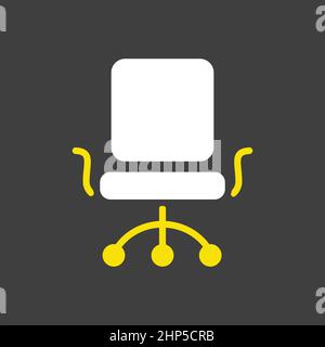 Office Chair vector icon isolated on the white Stock Vector