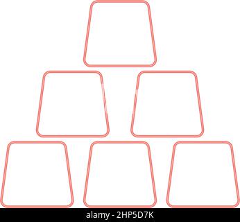 Neon gold bar red color vector illustration flat style image Stock Vector