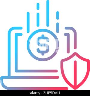 Fundraising platform gradient linear vector icon Stock Vector