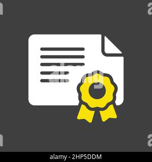 Certified vector icon isolated on the white Stock Vector