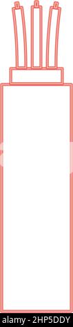 Neon electric cable red color vector illustration flat style image Stock Vector