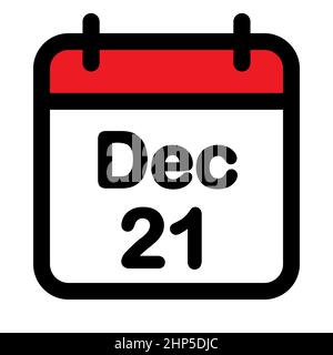 Twenty first December calendar icon Stock Vector