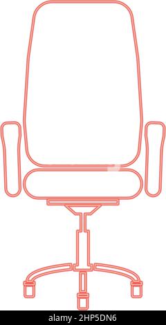 Neon office chair red color vector illustration flat style image Stock Vector