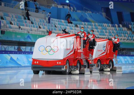 Beijing, China. 18th Feb, 2022. General view Speed Skating : Men's 1000m during the Beijing 2022 Olympic Winter Games at National Speed Skating Oval in Beijing, China . Credit: YUTAKA/AFLO SPORT/Alamy Live News Stock Photo