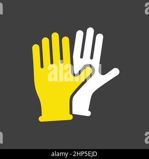 Medical protective rubber gloves vector flat icon Stock Vector