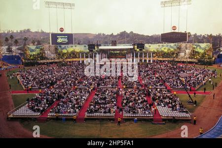 Los Angeles, CA USA 1994: The Three Tenors Concert in Los Angeles, Domingo, Pavarotti, Carrera at Dodger Stadium. ©Bob Daemmrich Stock Photo