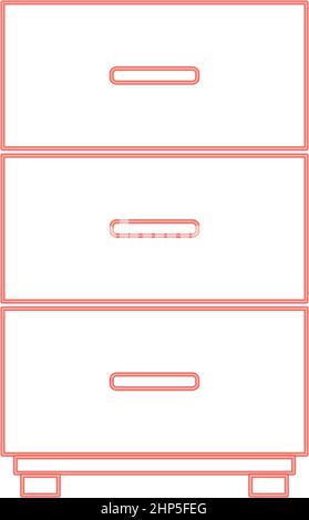 Neon cabinet red color vector illustration flat style image Stock Vector