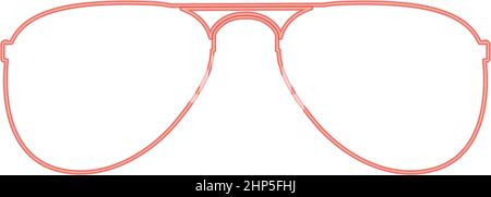 Neon glasses red color vector illustration flat style image Stock Vector