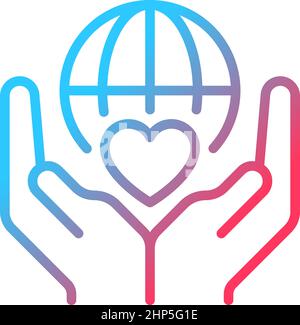 Charitable organization gradient linear vector icon Stock Vector