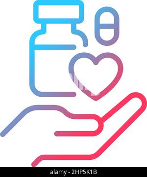 Medical donation gradient linear vector icon Stock Vector