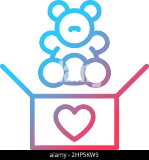 Toys donation gradient linear vector icon Stock Vector