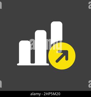 Growth graph vector icon isolated on the white Stock Vector