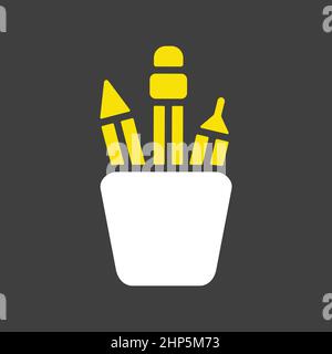 Pencil stand vector icon isolated on the white Stock Vector