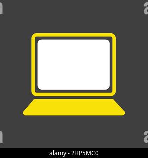 Laptop vector icon isolated on the white Stock Vector