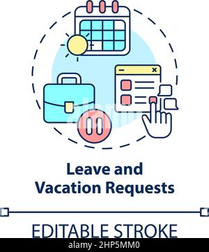Leave and vacation requests concept icon Stock Vector