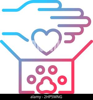 Animal donations gradient linear vector icon Stock Vector