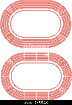 Neon stadium red color vector illustration flat style image Stock Vector