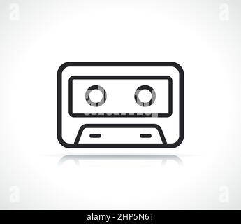 audio tape or cassette icon Stock Vector