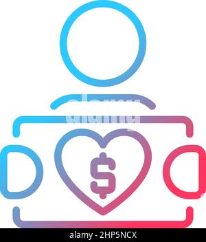Fundraiser gradient linear vector icon Stock Vector