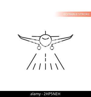 Airplane runway line vector icon Stock Vector