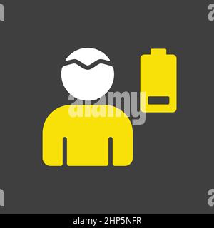 Novel Coronavirus symptoms weakness vector flat icon Stock Vector