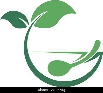 Bowl icon logo flat design template Stock Vector