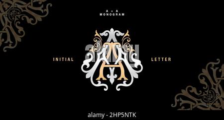 AA monogram classic style, AA initial Wedding of minimalist model, elegance applicable for invitation, letterpress, jewelry, boutique and creative templates. Stock Vector