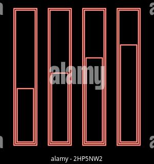 Neon diagram growth red color vector illustration flat style image Stock Vector