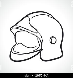 european firefighter helmet black drawing Stock Vector