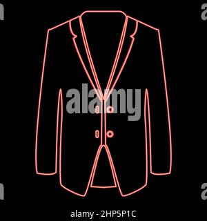 Neon business suit red color vector illustration flat style image Stock Vector