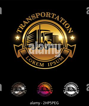 Golden Circle Truck Logo Sign Stock Vector