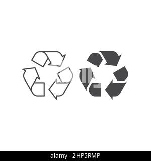 Recycled black vector icon Stock Vector