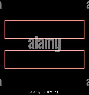 Neon sign equally red color vector illustration flat style image Stock Vector