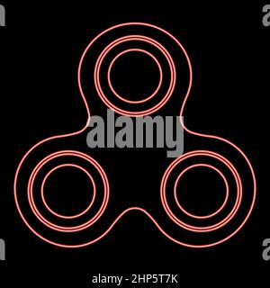 Neon hand spinner red color vector illustration flat style image Stock Vector