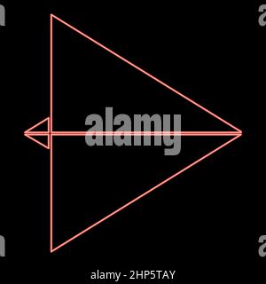 Neon paper airplane red color vector illustration flat style image Stock Vector