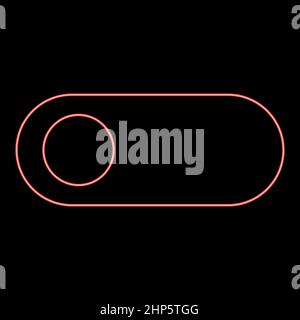 Neon toggle switch red color vector illustration flat style image Stock Vector