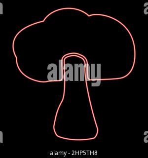 Neon explosion red color vector illustration flat style image Stock Vector