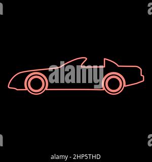 Neon car red color vector illustration flat style image Stock Vector